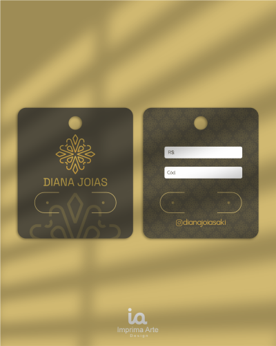 Cartela para 1 Par de brincos - Tags personalizadas